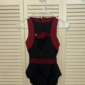 Move Dance Black and Red Sleeveless Leotard - Size S